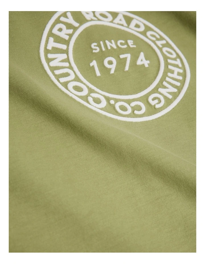 Australian Cotton Oversized Logo T-shirt in Pear image 5