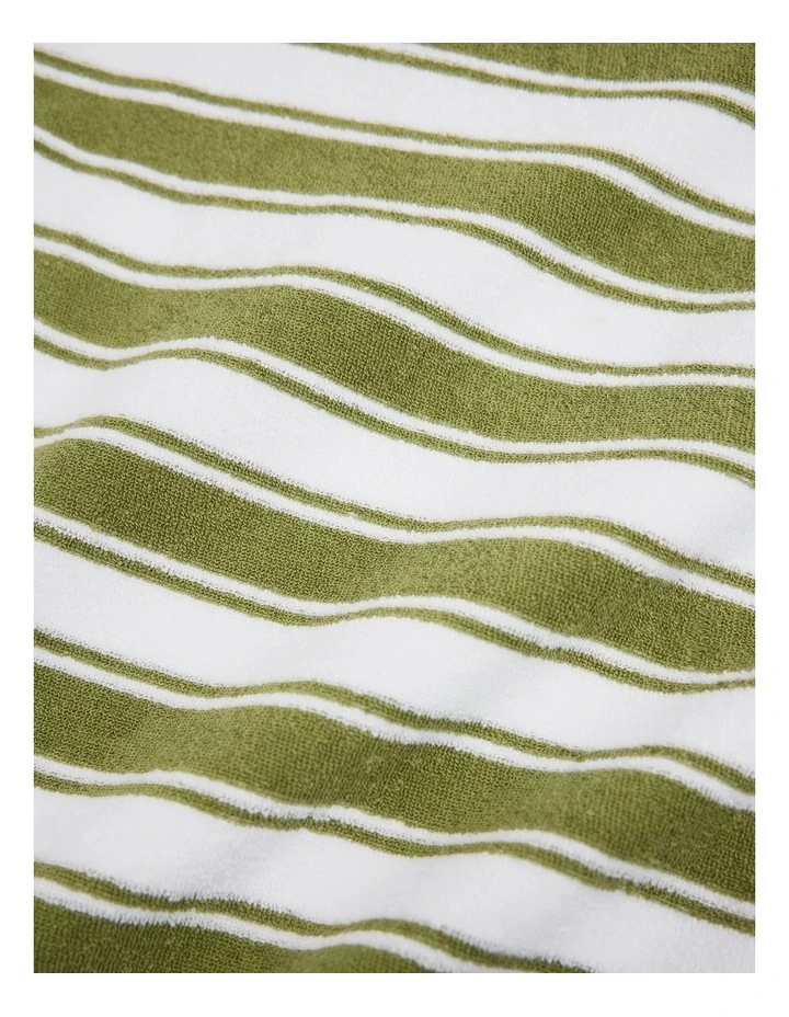 Organically Grown Cotton Relaxed Terry T-shirt in Pear Stripe image 5