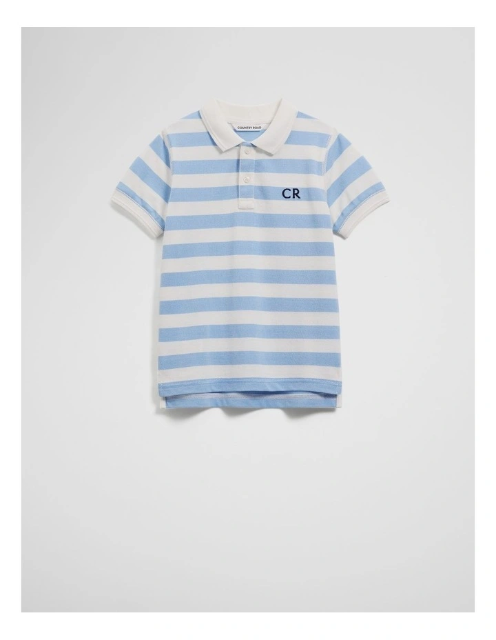 Logo Polo Shirt in Cloud Stripe image 1