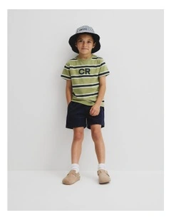 Cr Stripe T-shirt in Pear