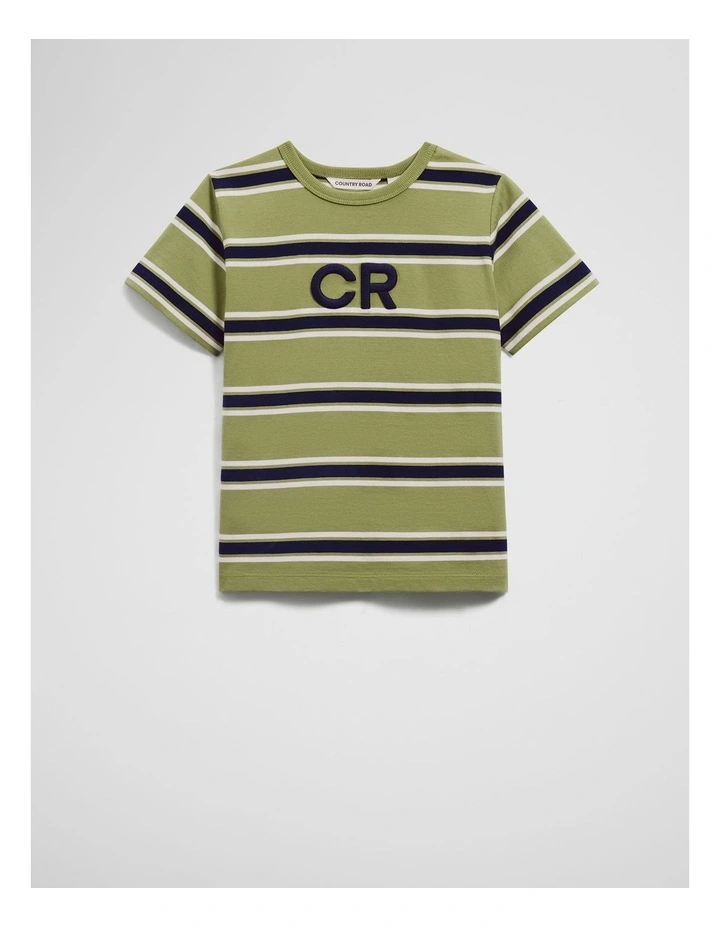 Cr Stripe T-shirt in Pear image 4