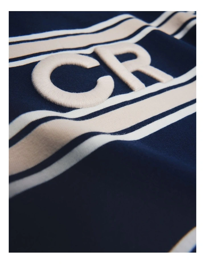 Cr Stripe T-shirt in Navy image 2