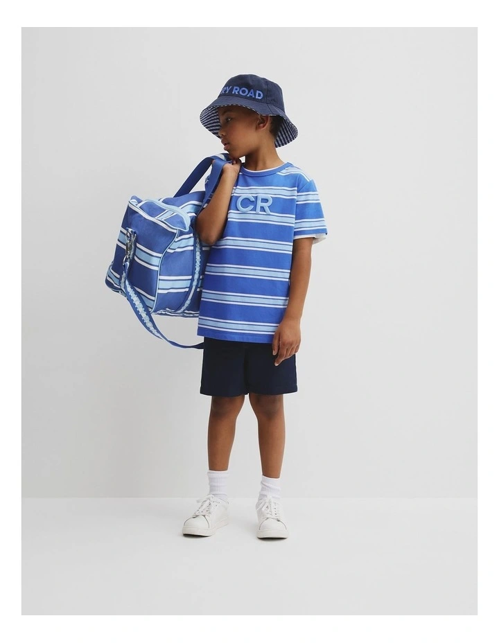 Cr Stripe T-shirt in Cobalt Blue image 1