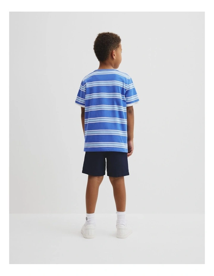 Cr Stripe T-shirt in Cobalt Blue image 4