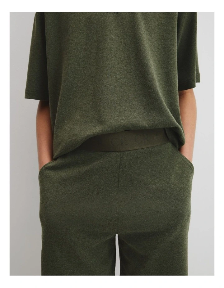Teen Organically Grown Cotton Blend Relaxed Logo Pyjama Set in Dark Olive image 3