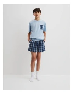 Teen Woven Boxer Pyjama Set in Cloud