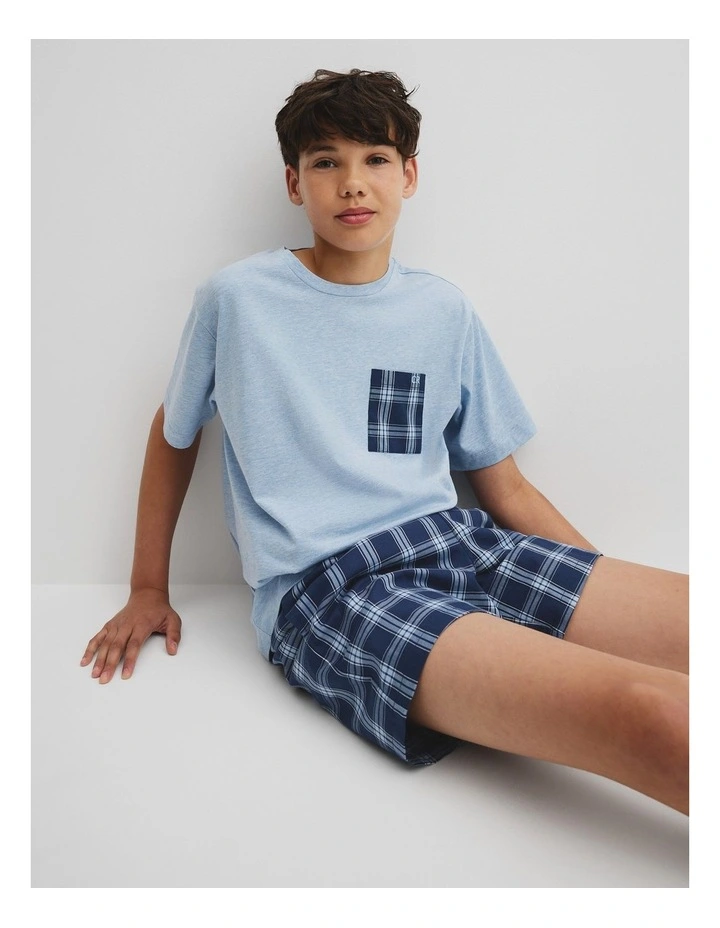 Teen Woven Boxer Pyjama Set in Cloud image 2