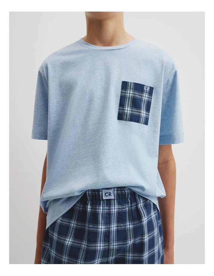 Teen Woven Boxer Pyjama Set in Cloud image 3