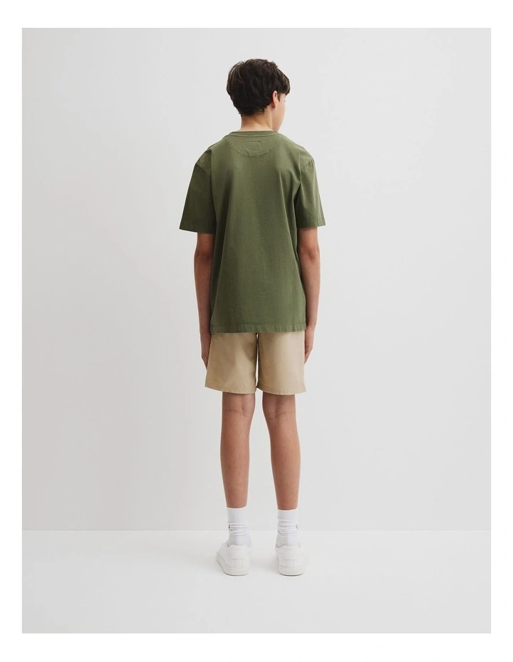 Teen Australian Cotton Heritage Oversized T-shirt in Dark Olive image 4