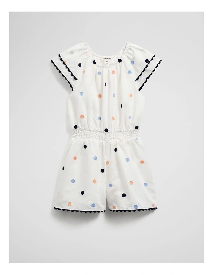 Embroidered Spot Playsuit in Marsh Spot image 4