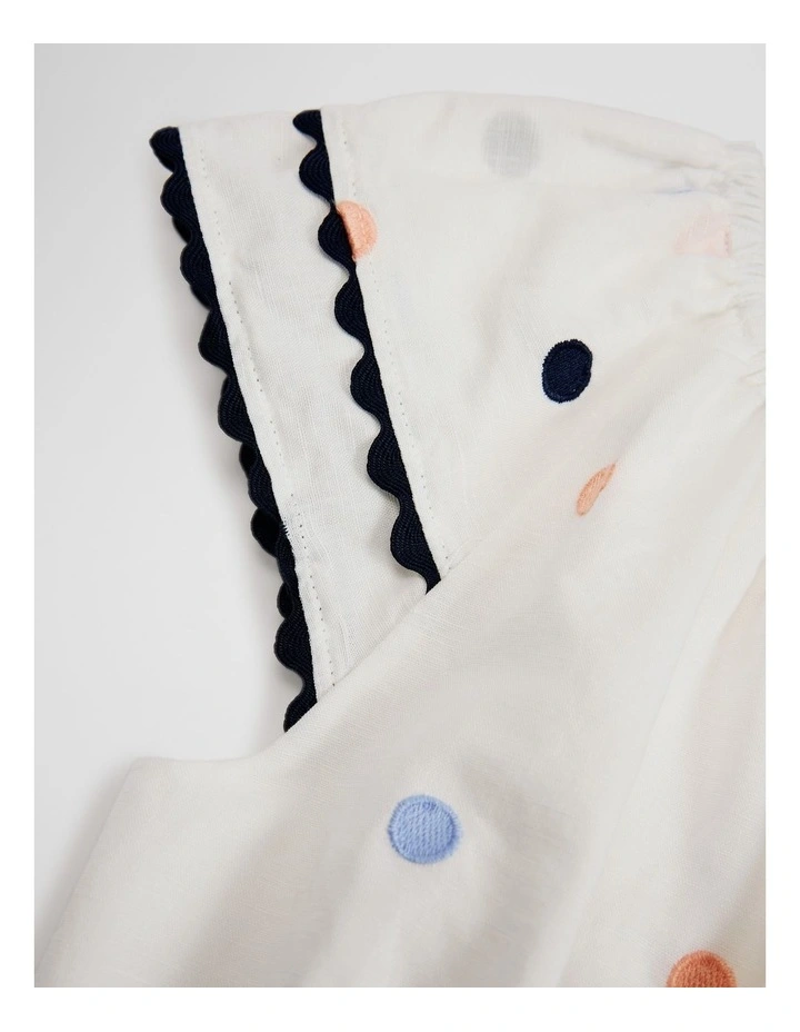 Embroidered Spot Playsuit in Marsh Spot image 5