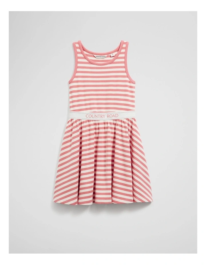 Logo Tank Dress in Pink Stripe image 1