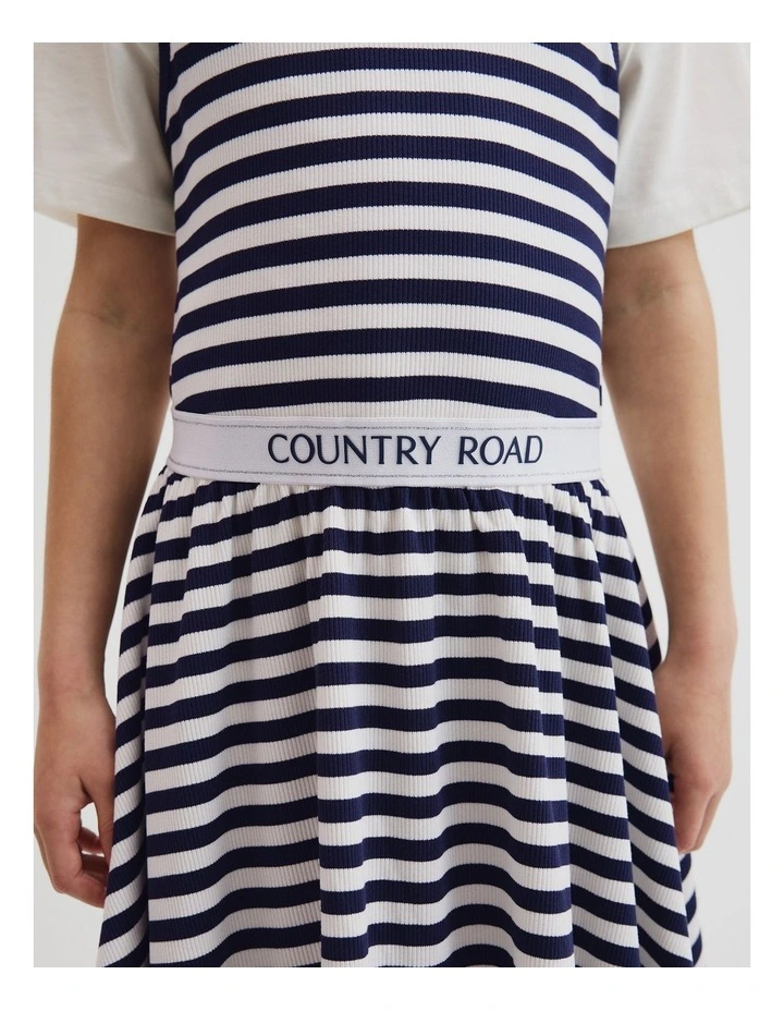 Logo Tank Dress in Navy Stripe image 2
