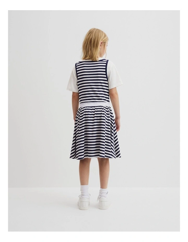 Logo Tank Dress in Navy Stripe image 3