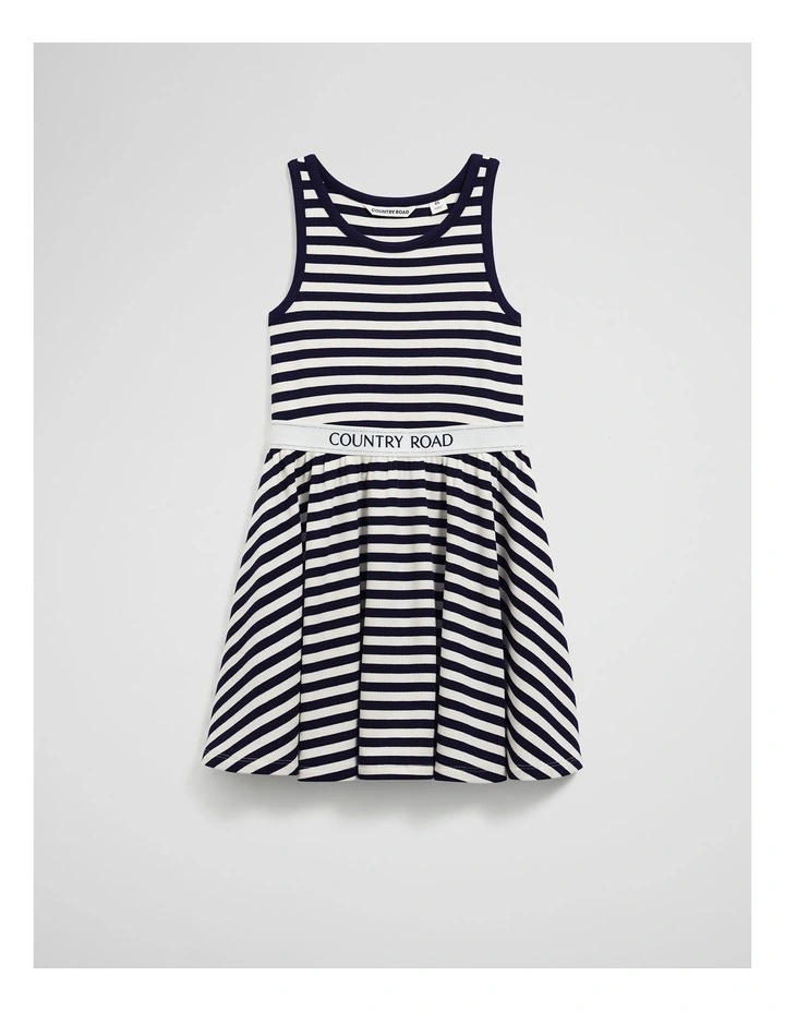 Logo Tank Dress in Navy Stripe image 4