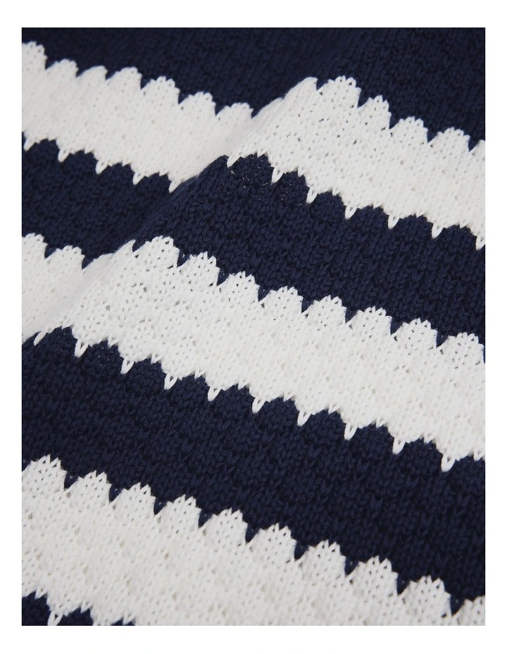 Stripe Knit Dress in Navy Stripe image 3