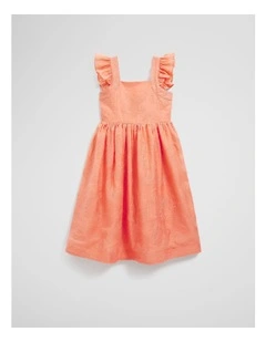 Floral Midi Dress in Peach