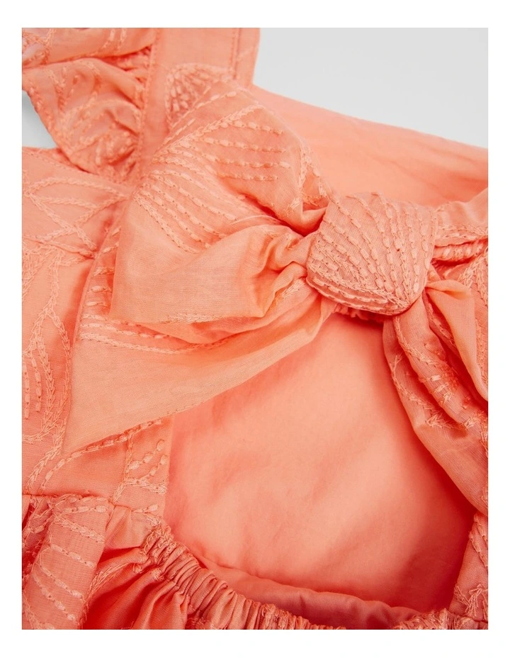 Floral Midi Dress in Peach image 2