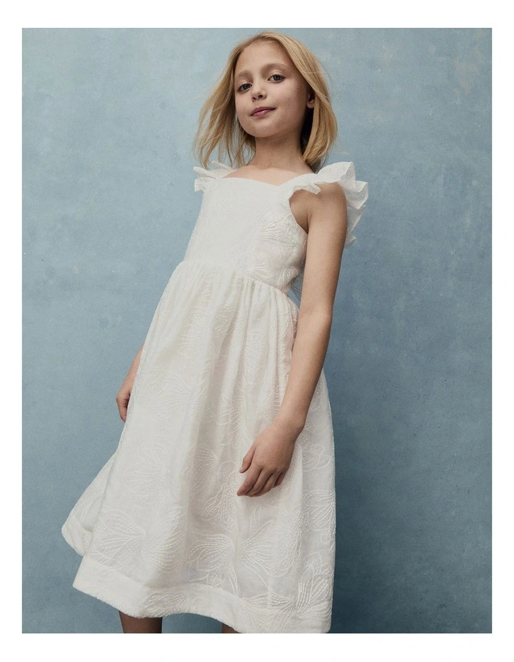 Floral Midi Dress in Marshmallow image 2