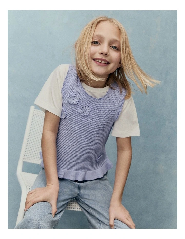 Flower Knit Tank in Bluebell image 2