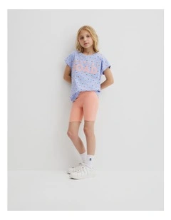 Organically Grown Cotton Blend Bike Short in Peach