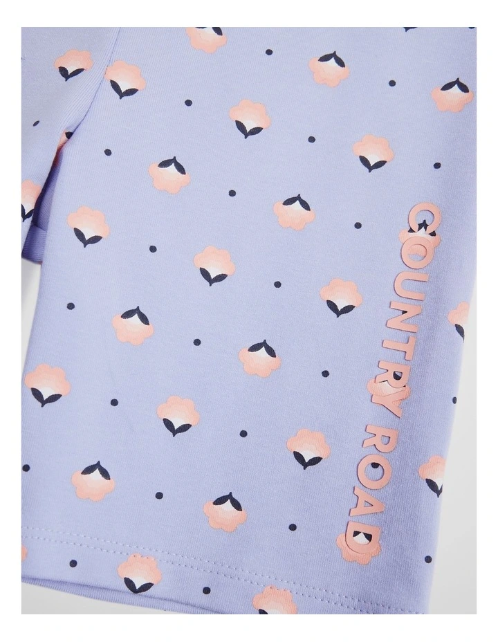 Organically Grown Cotton Blend Bike Short in Bluebell Geo image 2