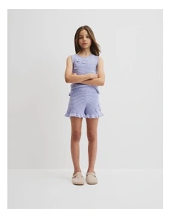 Flower Knit Short in Bluebell