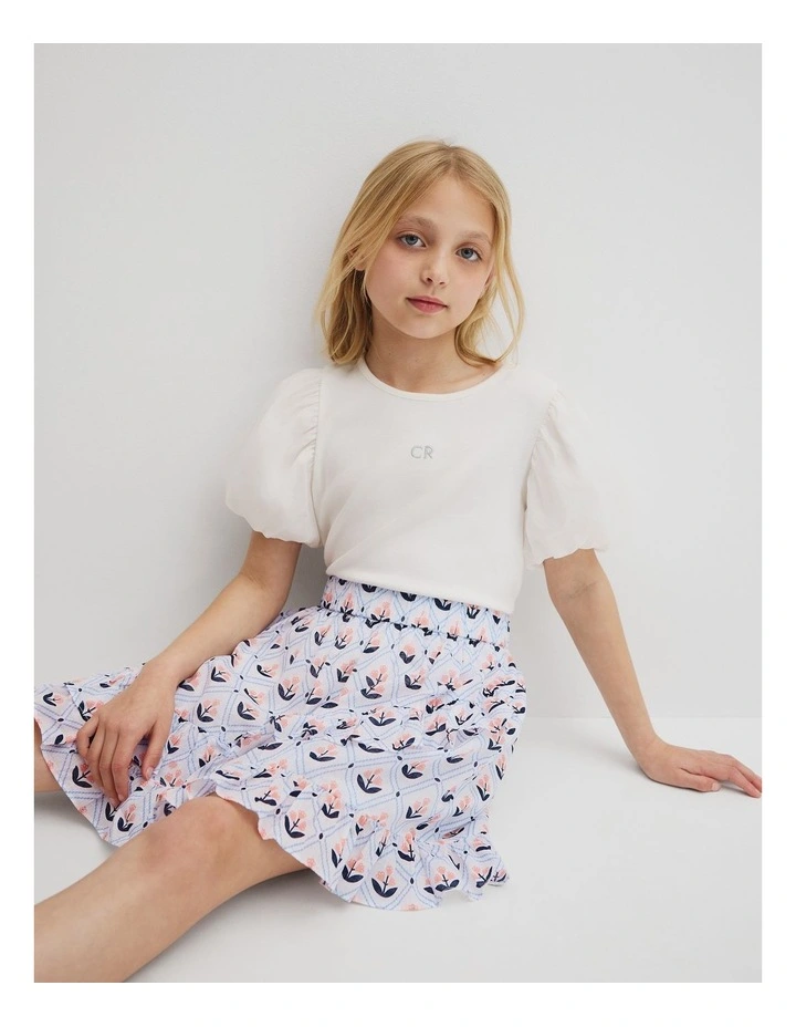 Ruffle Print Skirt in Marsh Floral image 2