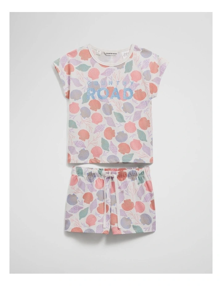 Australian Cotton Summer Shell Pyjama Set in Multicolour image 1