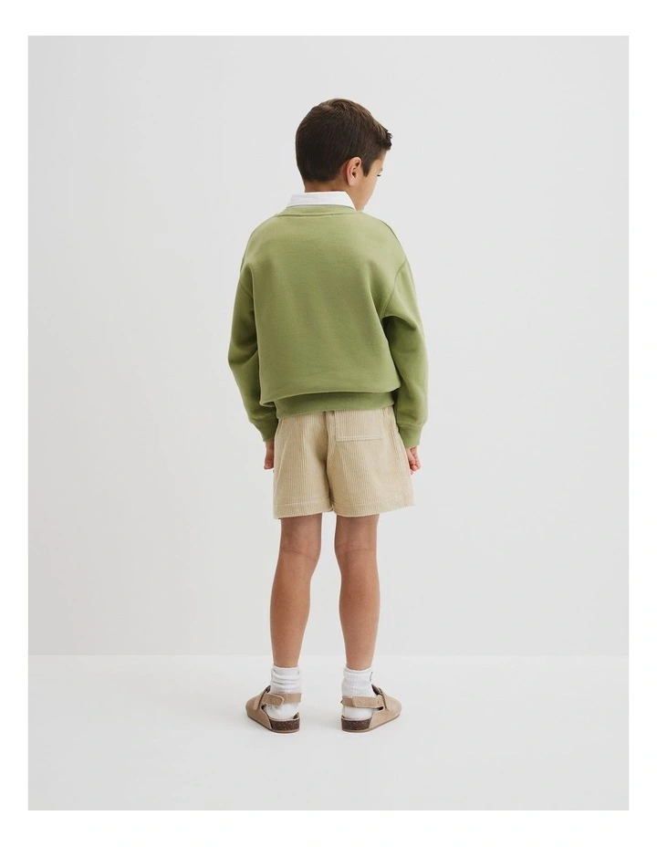 Australian Cotton Oversized Circle Logo Sweat in Pear image 3