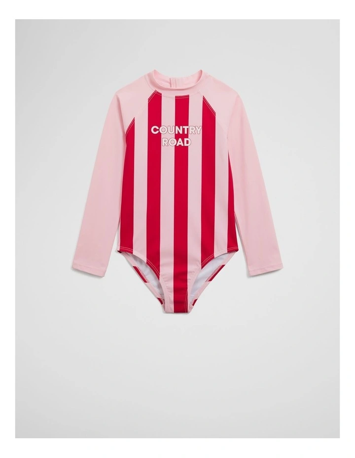 Block Stripe Swimsuit in Multi Pink image 1