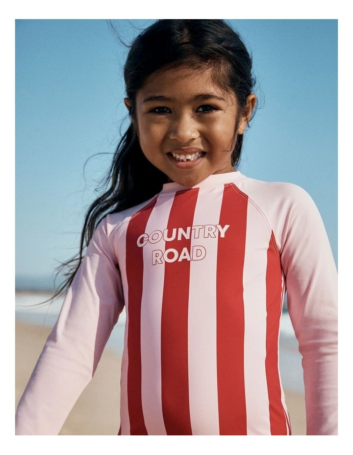 Block Stripe Swimsuit in Multi Pink image 2