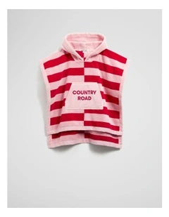 Block Stripe Poncho in Multi Pink