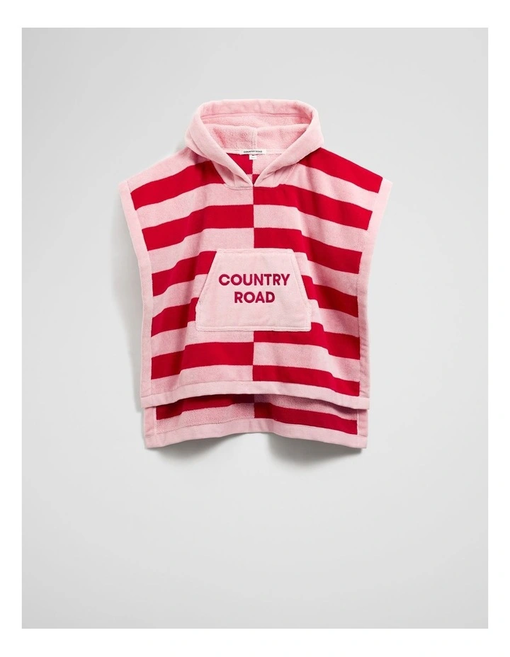 Block Stripe Poncho in Multi Pink image 1