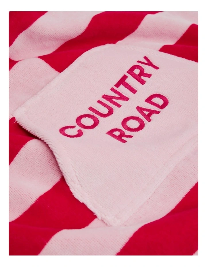 Block Stripe Poncho in Multi Pink image 2