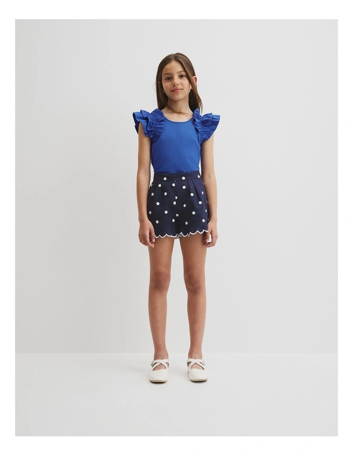 Ruffle Sleeve Tank in Riviera Blue image 1