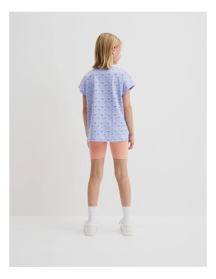 Sequin Logo T-shirt in Bluebell Geo image 3