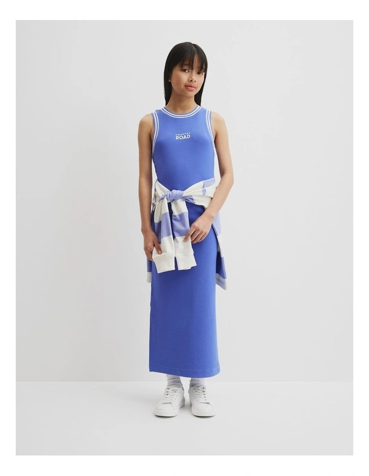 Teen Rib Midi Dress in Cobalt image 1