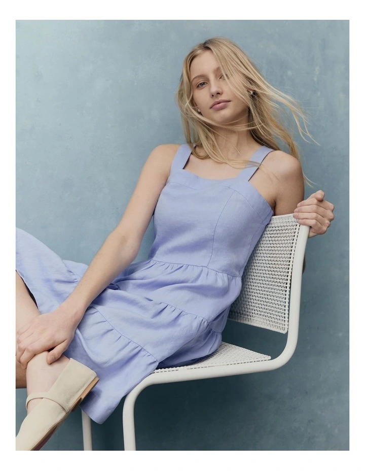 Teen Tier Mini Dress in Powder Blue image 2