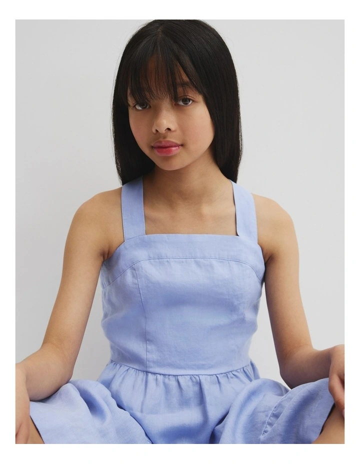 Teen Tier Mini Dress in Powder Blue image 4