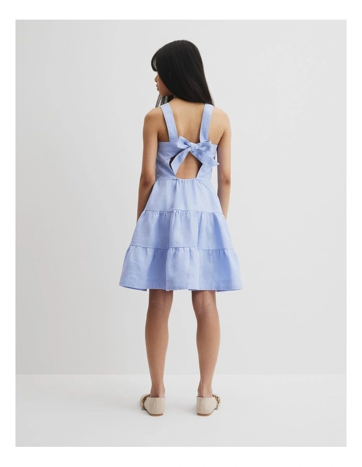 Teen Tier Mini Dress in Powder Blue image 5
