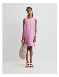 Teen Vertical Stripe Mini Dress in Bubblegum