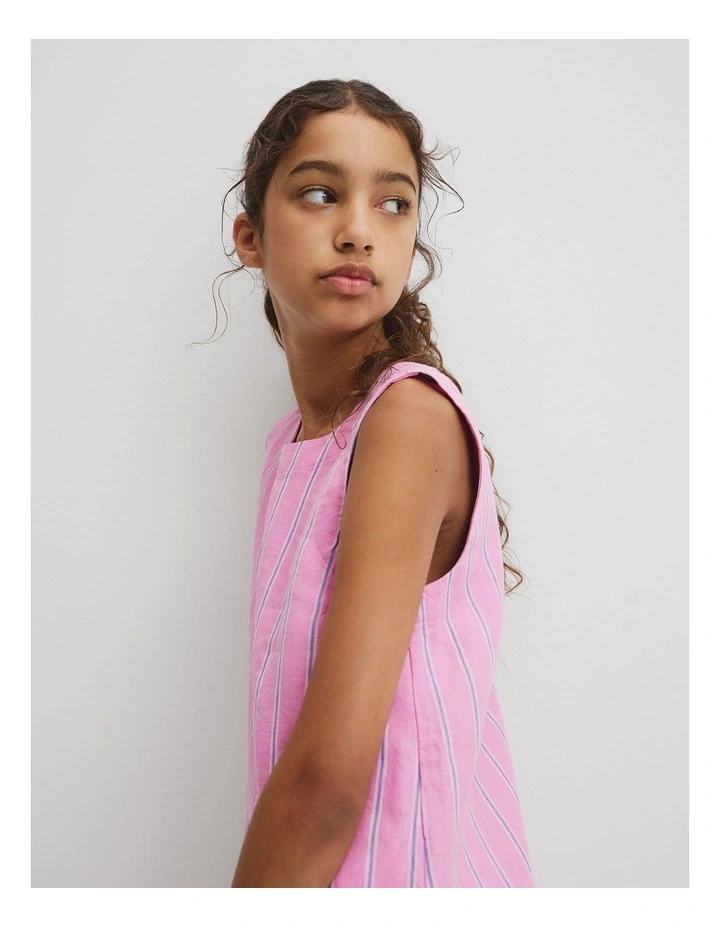 Teen Vertical Stripe Mini Dress in Bubblegum image 3