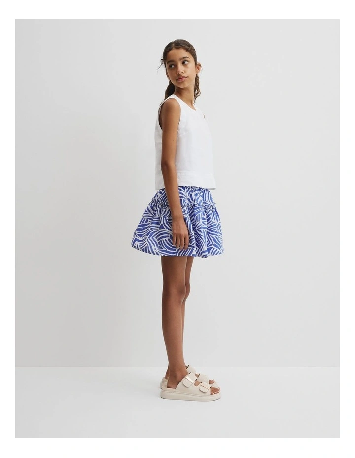 Teen Animal Print Skirt in Cobalt image 1