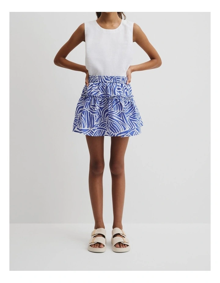Teen Animal Print Skirt in Cobalt image 2