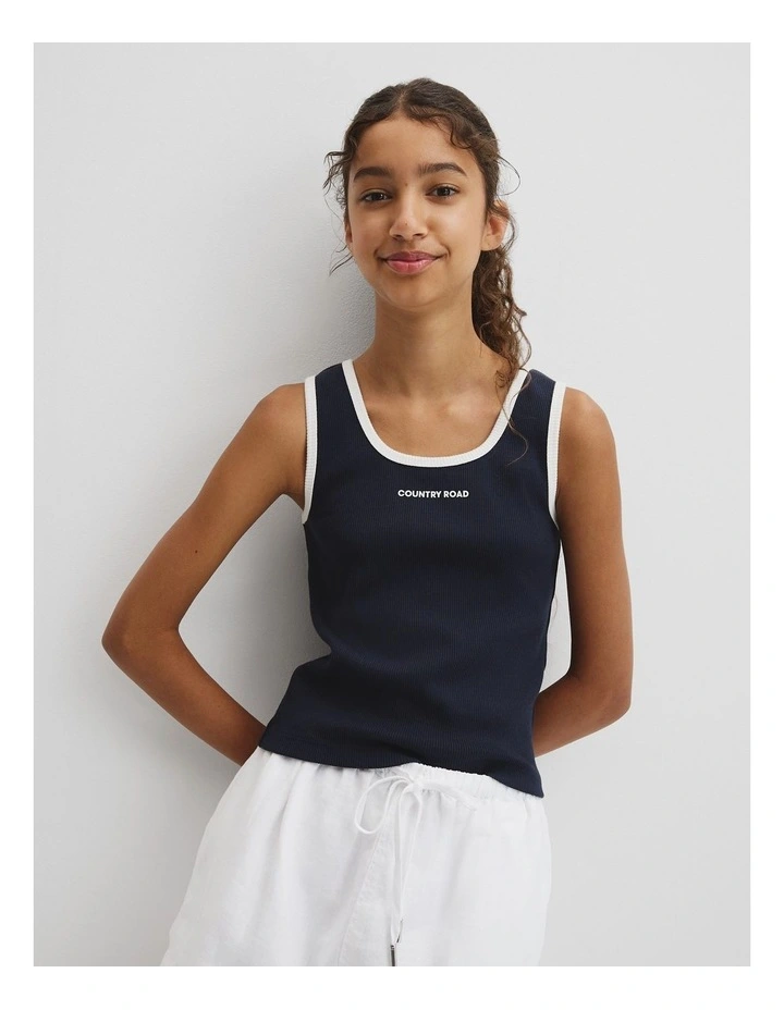 Teen Rib Tank in Ink image 2