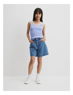 Teen Rib Tank in Powder Blue