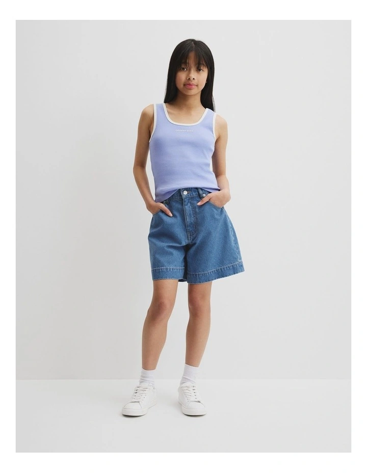 Teen Rib Tank in Powder Blue image 1