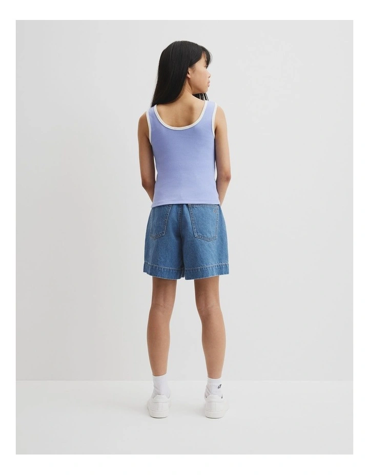 Teen Rib Tank in Powder Blue image 4