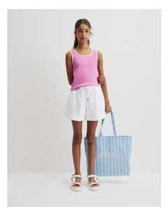 Teen Rib Tank in Bubblegum